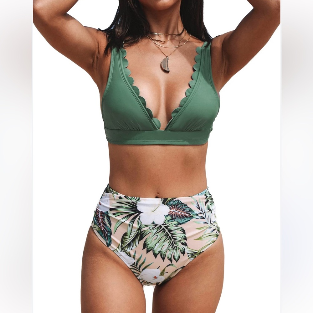 Two Piece Yellow Bikini Swimsuit Sets, 2-Piece Swim Set NWT Size M